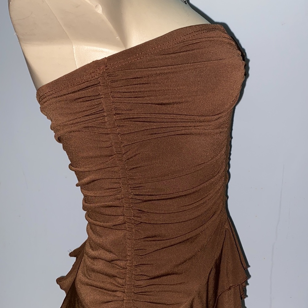 XOXO Brown Ruffle Top 🍫 - Picture 3 of 6